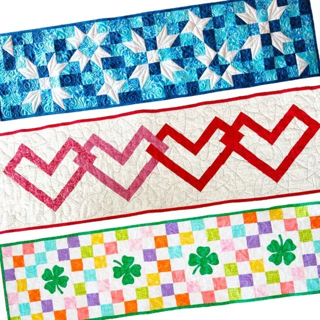 Seasonal Quilted Table Runner Kit Bundle - Winter/Spring Block Party Quilt Co
