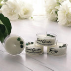 Secret Garden, Premium Coconut-soy Wax Tea Light Crystal Candle, 1oz, detail shot - House Of Avana
