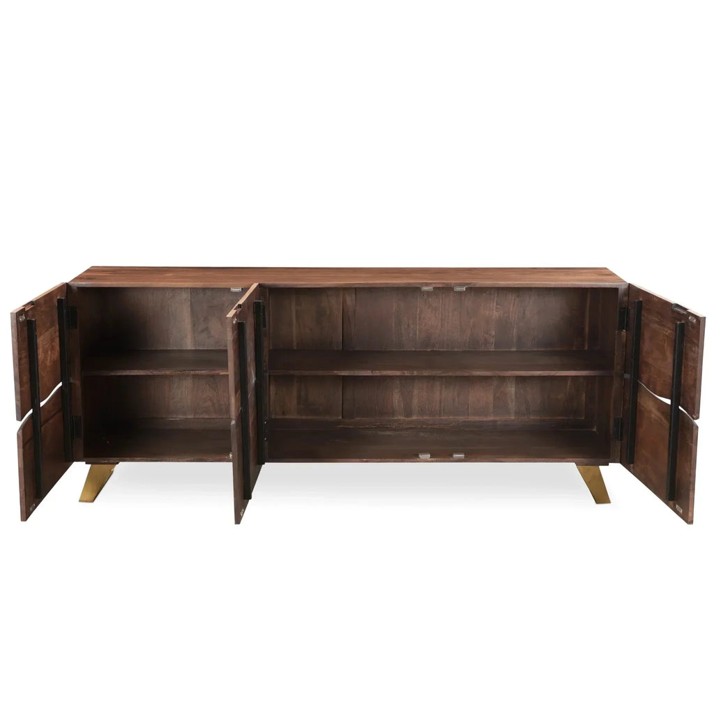 Seesham Live Edge Sideboard with Gold Legs