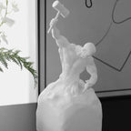White ceramic character statue, self-sculpting figurine design - House of Avana