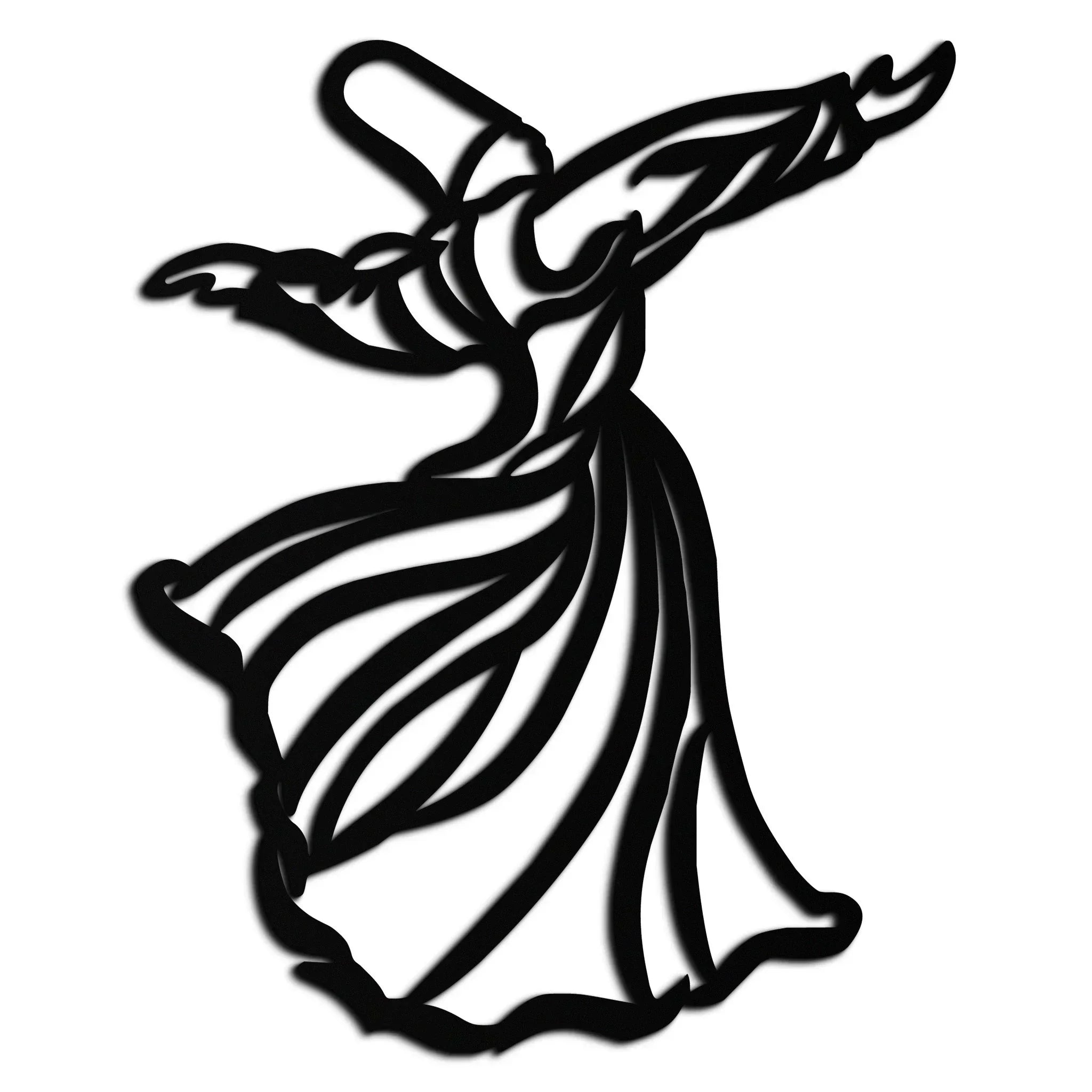 Semazen Metal Wall Art - Whirling Dervish Sufi Decor - KAF226 Peony Atelier