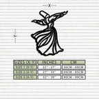 Semazen Metal Wall Art - Whirling Dervish Sufi Decor - KAF226 Peony Atelier