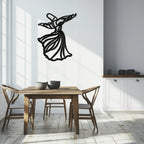 Semazen Metal Wall Art - Whirling Dervish Sufi Decor - KAF226 Peony Atelier