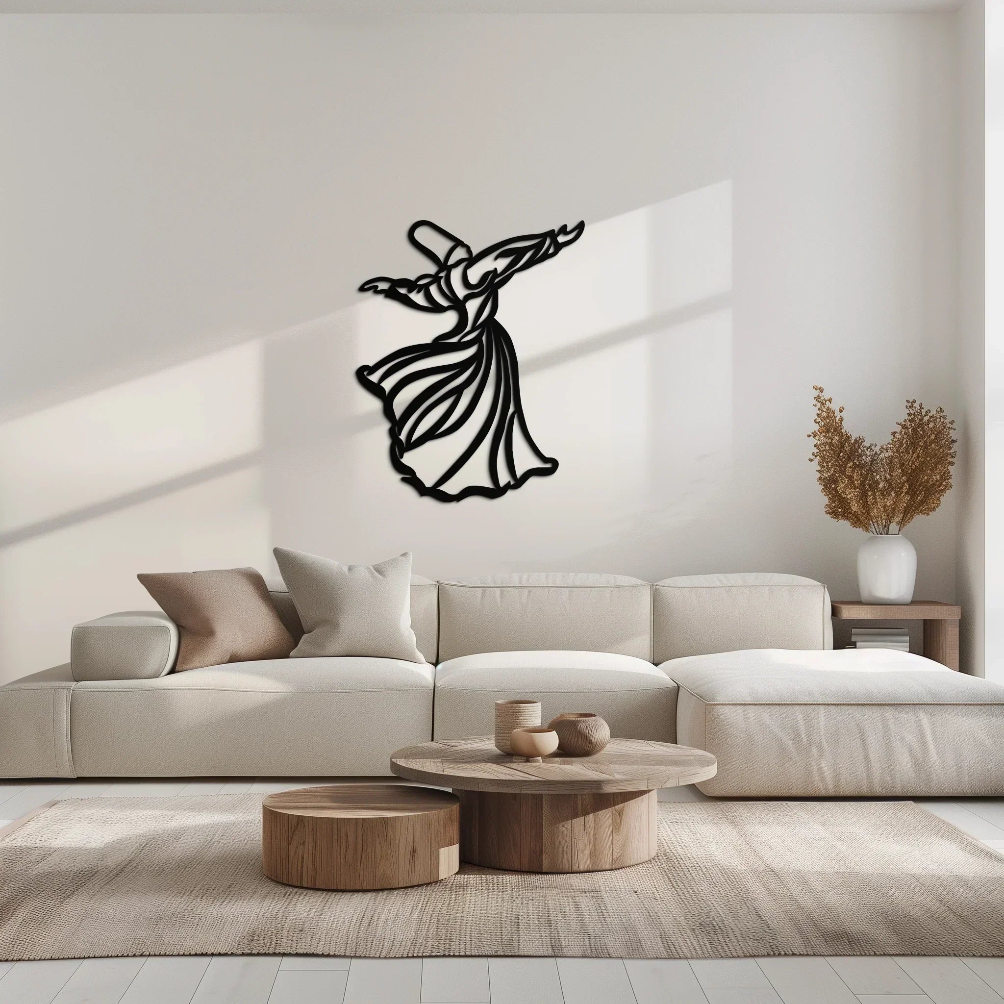 Semazen Metal Wall Art - Whirling Dervish Sufi Decor - KAF226 Peony Atelier