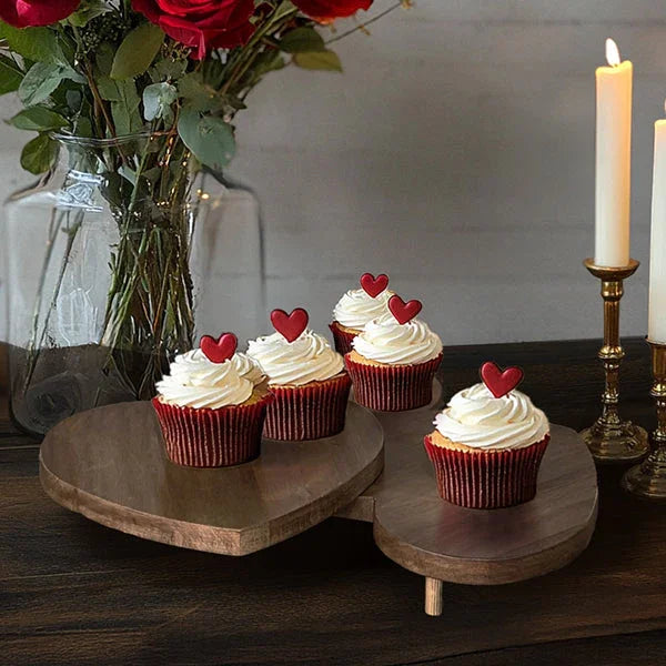 Collapsible Triple Heart Serving Board Decor Steals