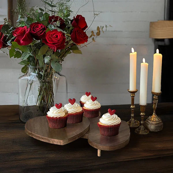 Collapsible Triple Heart Serving Board Decor Steals