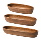 Wooden Serving Platter Durable Tableware for Snacks and Salads, angled view - House Of Avana