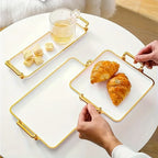 Serving Tray - Handles Ivory Golden