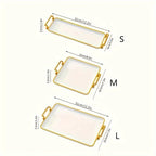 Serving Tray - Handles Ivory Golden