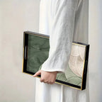 Elegant Serving Tray - Heat-resistant Up to Dining/table Protection, Green & White Layered Floral... - House Of Avana