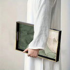 Elegant Serving Tray - Heat-resistant Up to Dining/table Protection, Green & White Layered Floral... - House Of Avana [[SKU:HOA-SRV-401]]