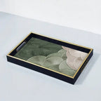 Elegant Serving Tray - Heat-resistant Up to Dining/table Protection, Green & White Layered Floral... - House Of Avana