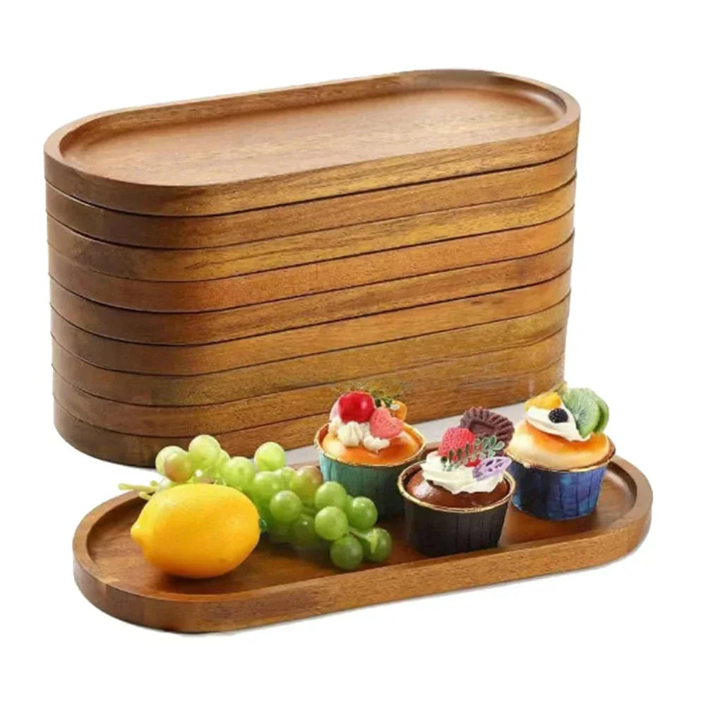 Oval Wooden Serving Tray Platter - House Of Avana
