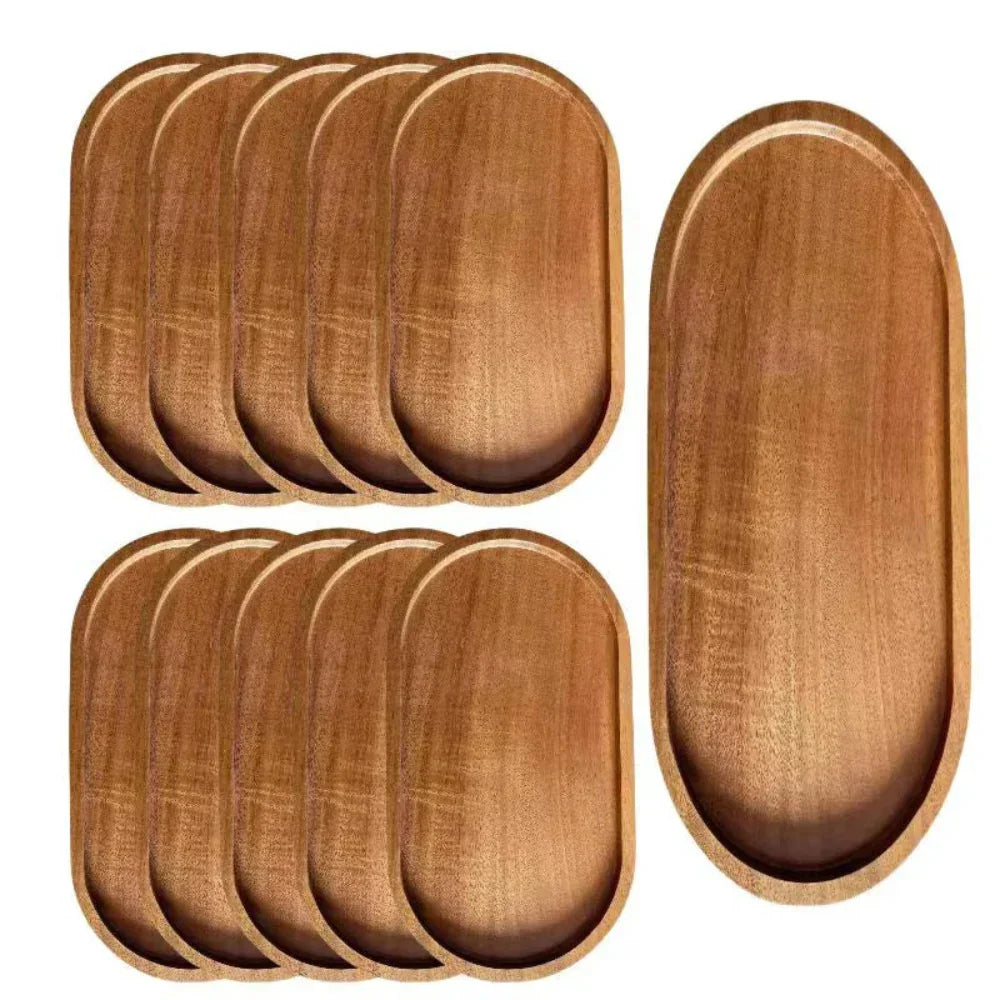 Oval Wooden Serving Tray Platter - House Of Avana