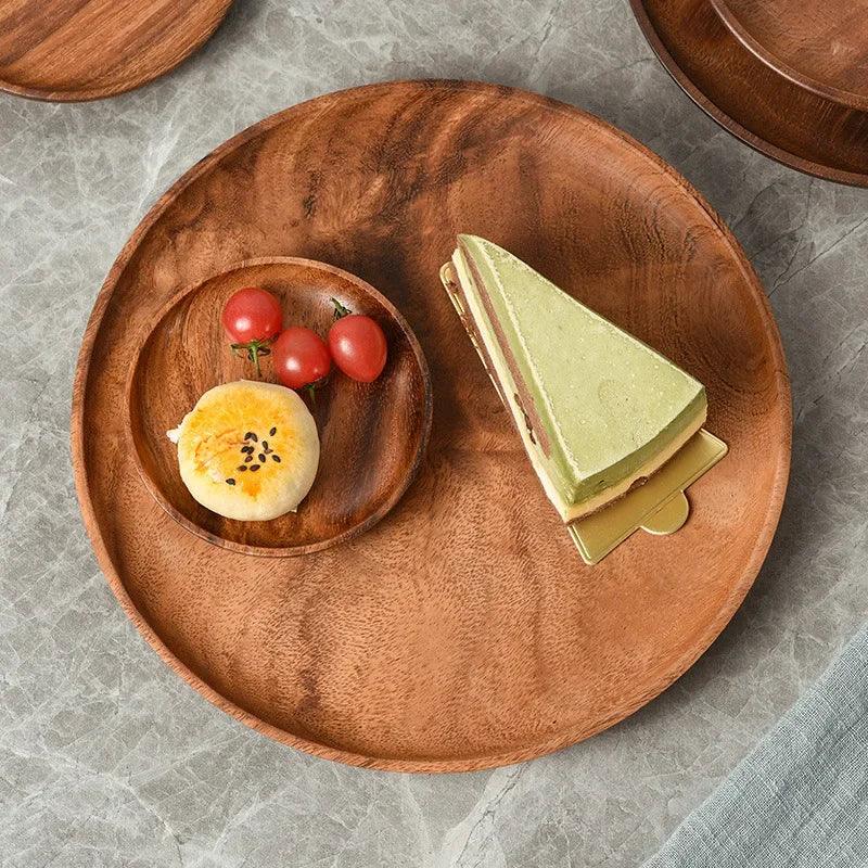 Serving Tray - Wooden Acacia Round, back view - House Of Avana [[SKU:HOA-KAC-403]]