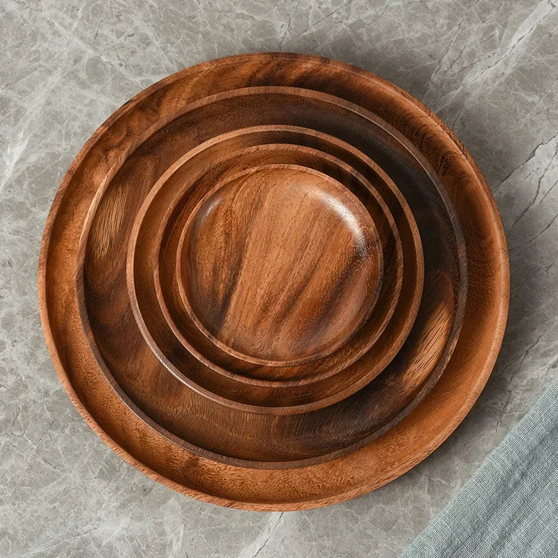 Serving Tray - Wooden Acacia Round, detail shot - House Of Avana [[SKU:HOA-KAC-403]]