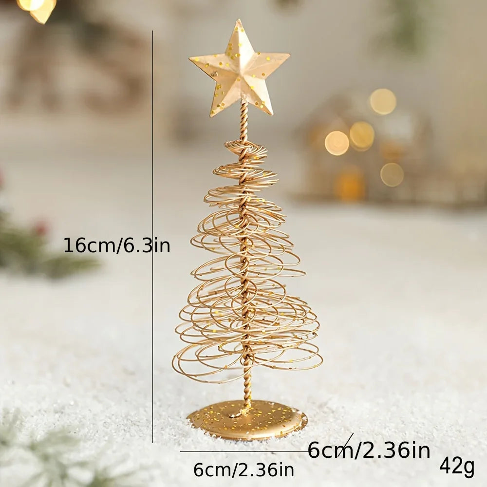 3pcs Scandinavian Vintage Golden Metal Christmas Trees - Mini Star Tabletop Decor, Nordic Luxe Holiday Decor for Home, Office & Party ArranSynthetic Gemstoneents, Christmas Decoration, Christmas Table Decor, Christmas Centerp House Of Avana