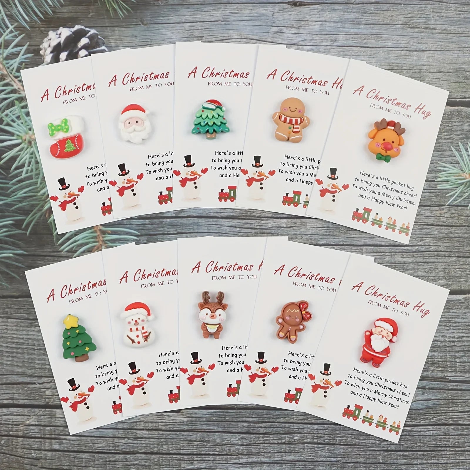 Set of 10, Adorable Resin Holiday Presents, Trendy Christmas Gifts, Pocket Hugs, Supportive Gifts for Loved Ones, Christmas Decorations House Of Avana