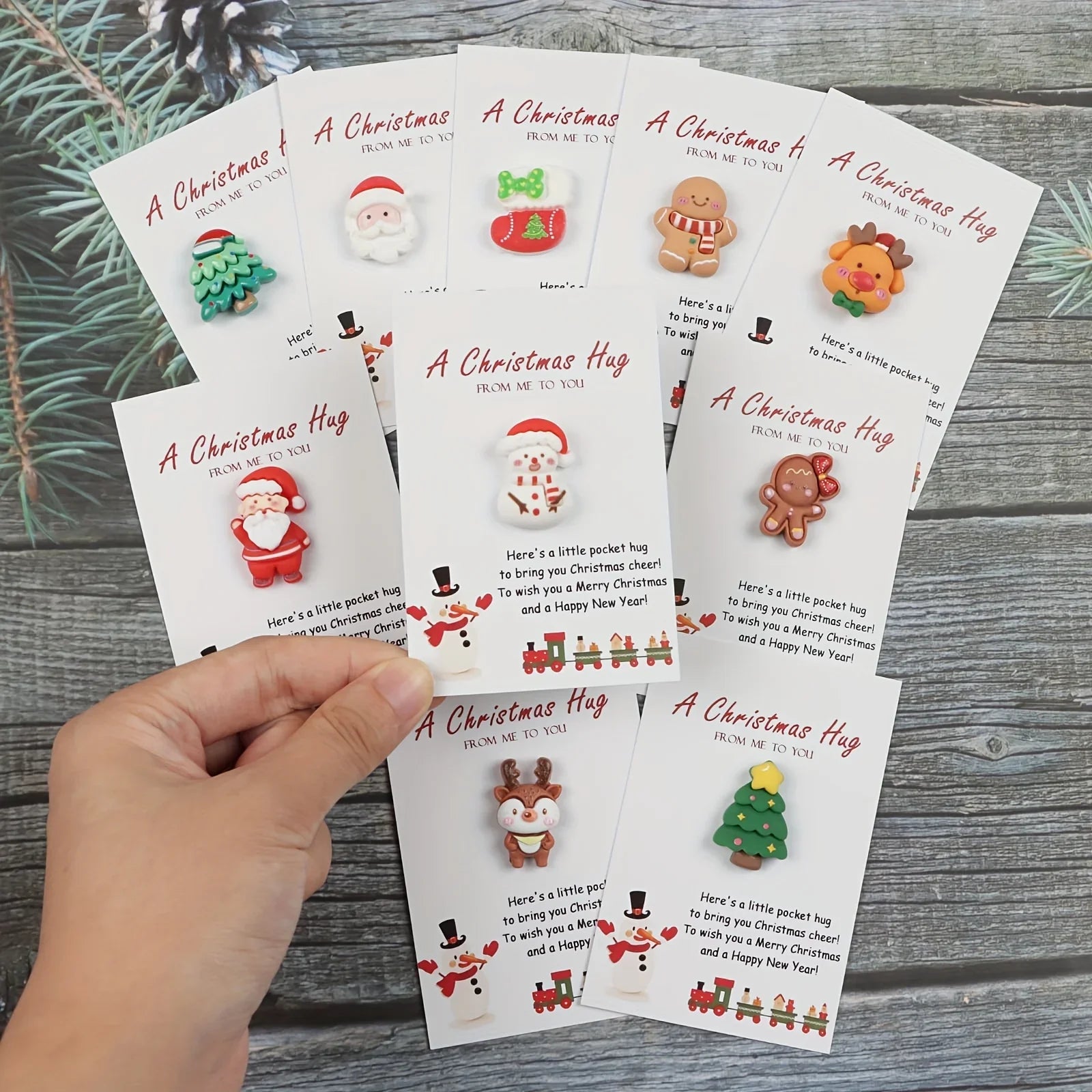 Set of 10, Adorable Resin Holiday Presents, Trendy Christmas Gifts, Pocket Hugs, Supportive Gifts for Loved Ones, Christmas Decorations House Of Avana