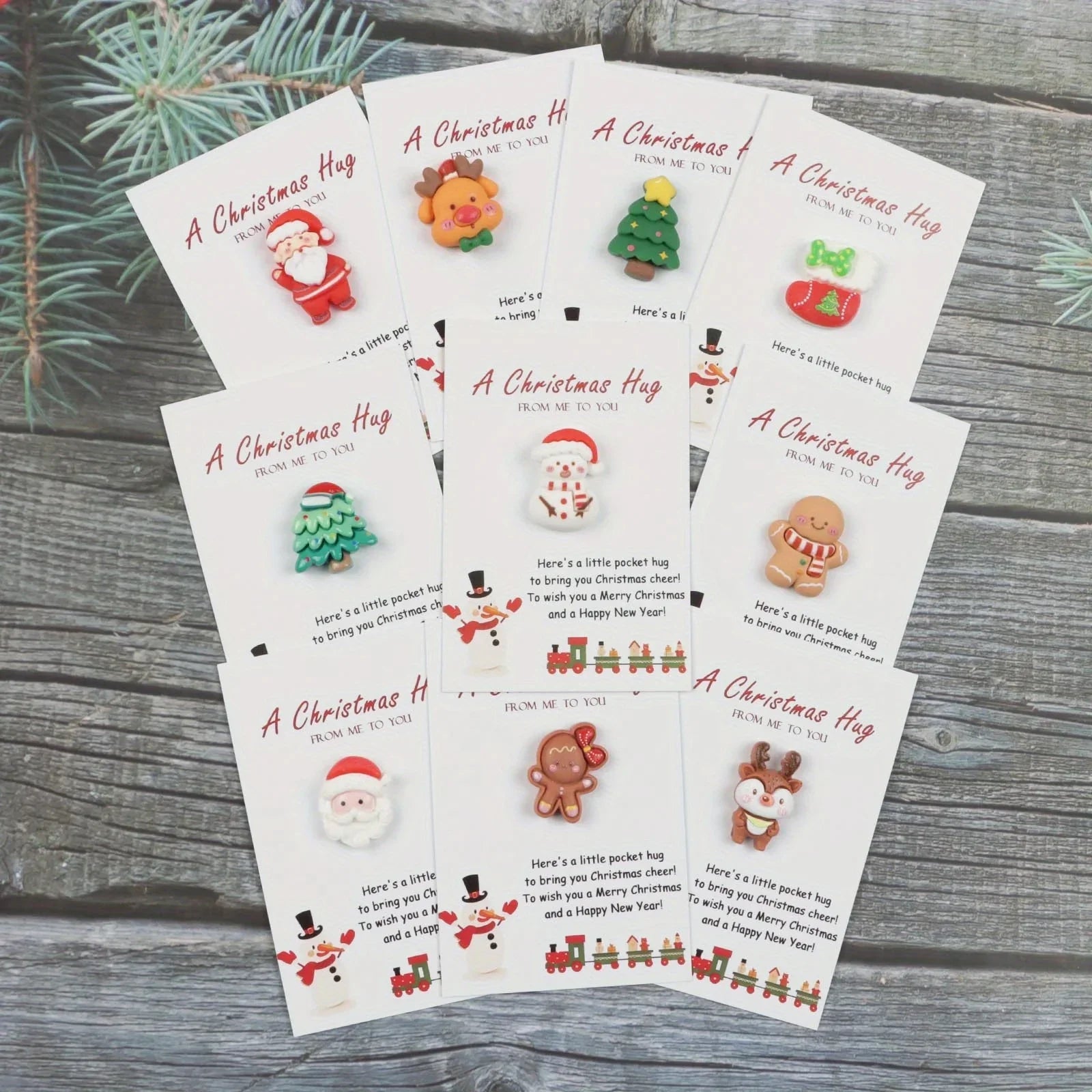 Set of 10, Adorable Resin Holiday Presents, Trendy Christmas Gifts, Pocket Hugs, Supportive Gifts for Loved Ones, Christmas Decorations House Of Avana