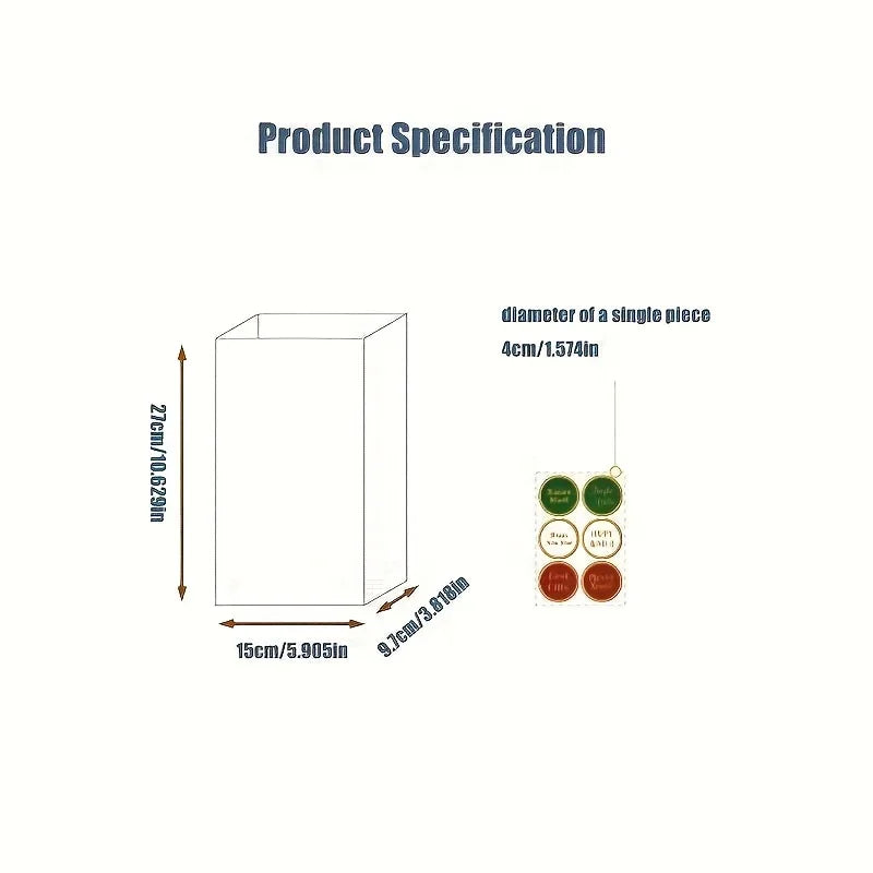 12pcs/set Includes 6 Different Patterns of High-Quality Gift Paper Bags And 6 Different Patterns of Labels, Featuring Snowman And Elk Elements, Can Hold Candy/Point/Snacks/Chocolate, Perfect for Holiday Atmosphere, 6 Differen House Of Avana