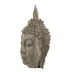 Set of 2, 4.5x4.3x8" Meditating Buddha Head Sculpture, Small House Of Avana
