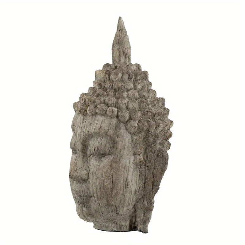 Set of 2, 4.5x4.3x8" Meditating Buddha Head Sculpture, Small House Of Avana