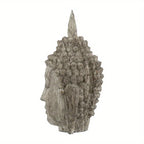 Set of 2, 4.5x4.3x8" Meditating Buddha Head Sculpture, Small House Of Avana