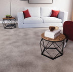 Set of 2 Geometric Nesting Coffee & Side Table, Industrial Style Nest of 2 Geometric Tables Coffee Sofa Side End Table Living Room Furniture, Dark Wood, Grey and Marble House Of Avana