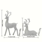 [Christmas New Year] 2pcs Creative Golden and Silvery Bead Reindeer Ornaments – Perfect Christmas & New Year Gift Decor for Home, Room, Living Space, TV Stand, or Office | Elegant Desktop Display with Deer-Themed Design, Se House Of Avana