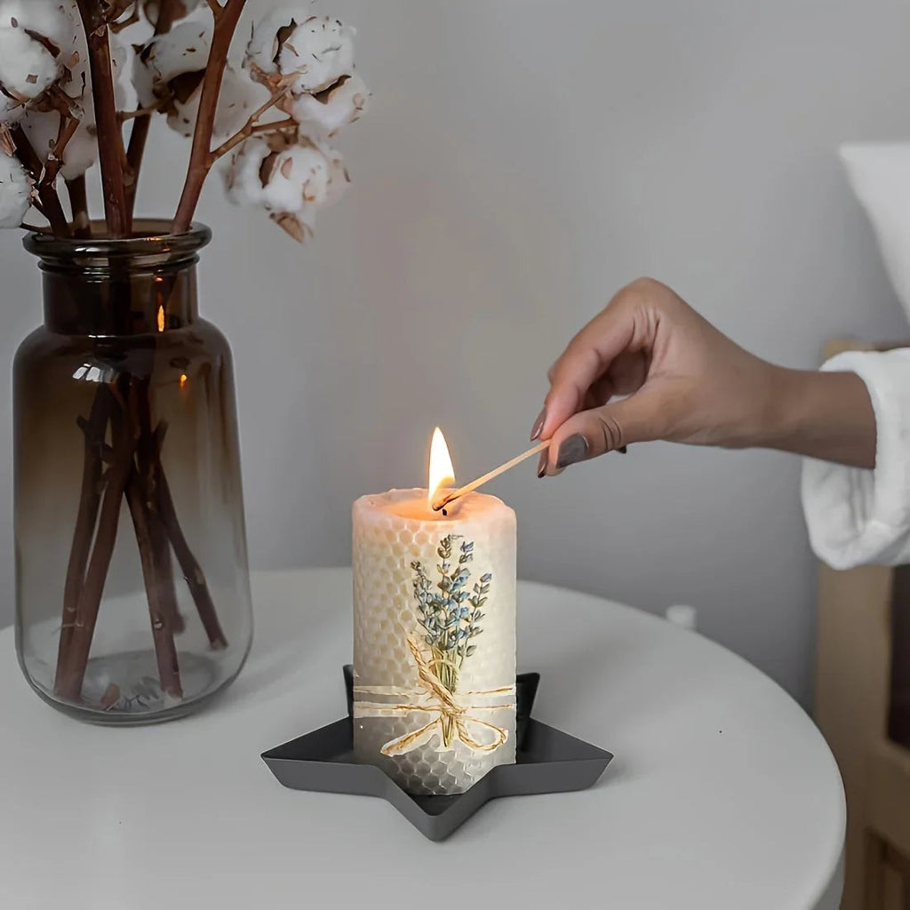 Set of 2 Lavender Scented Beeswax Candles - Perfect Gift Box for Couples, Seasonal Events, Spiritual Use, Home Decoration, Holiday Present | Romantic Gift Box | Fragrant Candle House Of Avana [[SKU:HOA-CAN-407]]