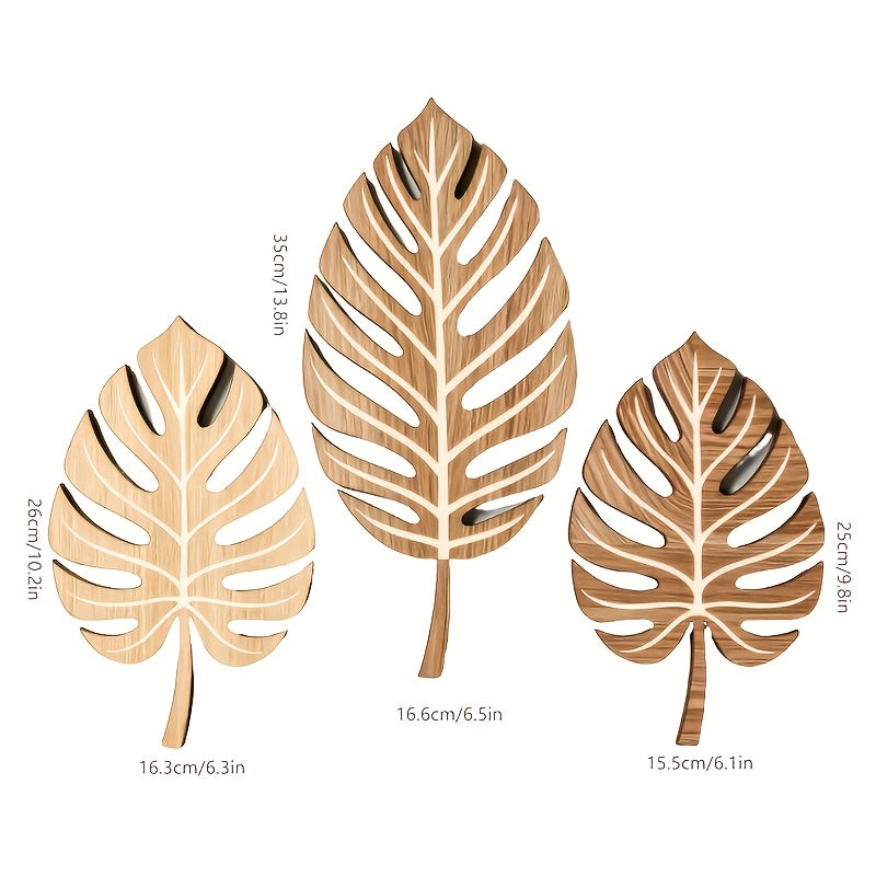 3 Wooden Calathea Wall Decorations, Perfect for Living Room And Bedroom Walls, Ideal Halloween And Christmas Gifts for Friends, Seasonal Decor, Handmade Wall Art, Lightweight Decor, Decorative Plaques, Hanging Decor, Plant Lo House Of Avana