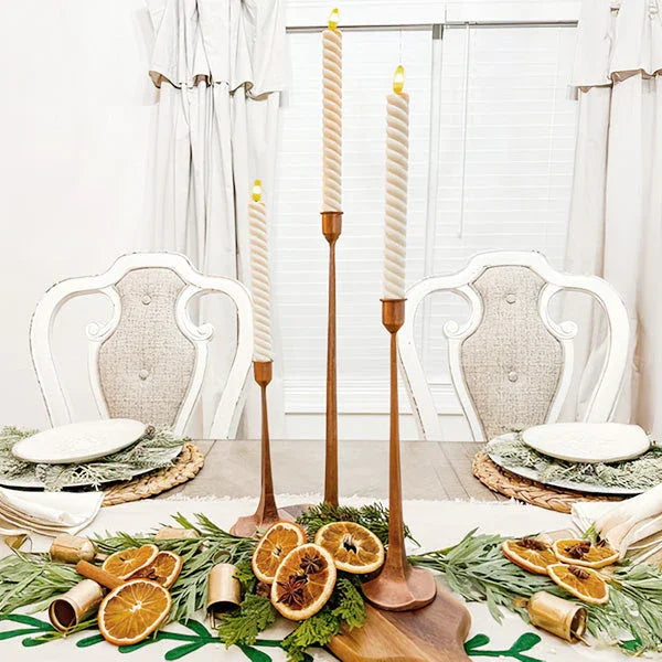 Copper Finish Cast Iron Taper Candle Holders, Set of Three Decor Steals