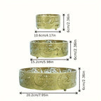 Glam Style Metal Decorative Trays Set of 3, Crescent and Castle Design for Ramadan, New Year - Seasonal Home Décor, No-Electricity Festive Serving Platters for Eid Al-Fitr Celebration House Of Avana