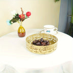 Glam Style Metal Decorative Trays Set of 3, Crescent and Castle Design for Ramadan, New Year - Seasonal Home Décor, No-Electricity Festive Serving Platters for Eid Al-Fitr Celebration House Of Avana