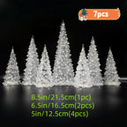 Lighted Acrylic Christmas Trees Acrylic LED Lighted Christmas Tree: 5in/6. 5in/8. 5in Crystal Xmas Tree Lamp Mini Colorful Glowing Tree Figurine Night Light Holiday Party Table Centerpiece House Of Avana