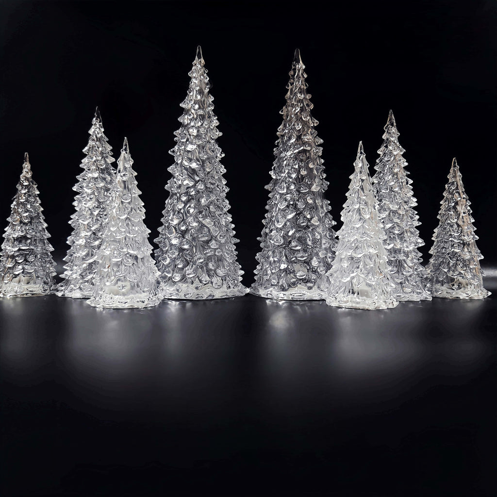 Lighted Acrylic Christmas Trees Acrylic LED Lighted Christmas Tree: 5in/6. 5in/8. 5in Crystal Xmas Tree Lamp Mini Colorful Glowing Tree Figurine Night Light Holiday Party Table Centerpiece House Of Avana