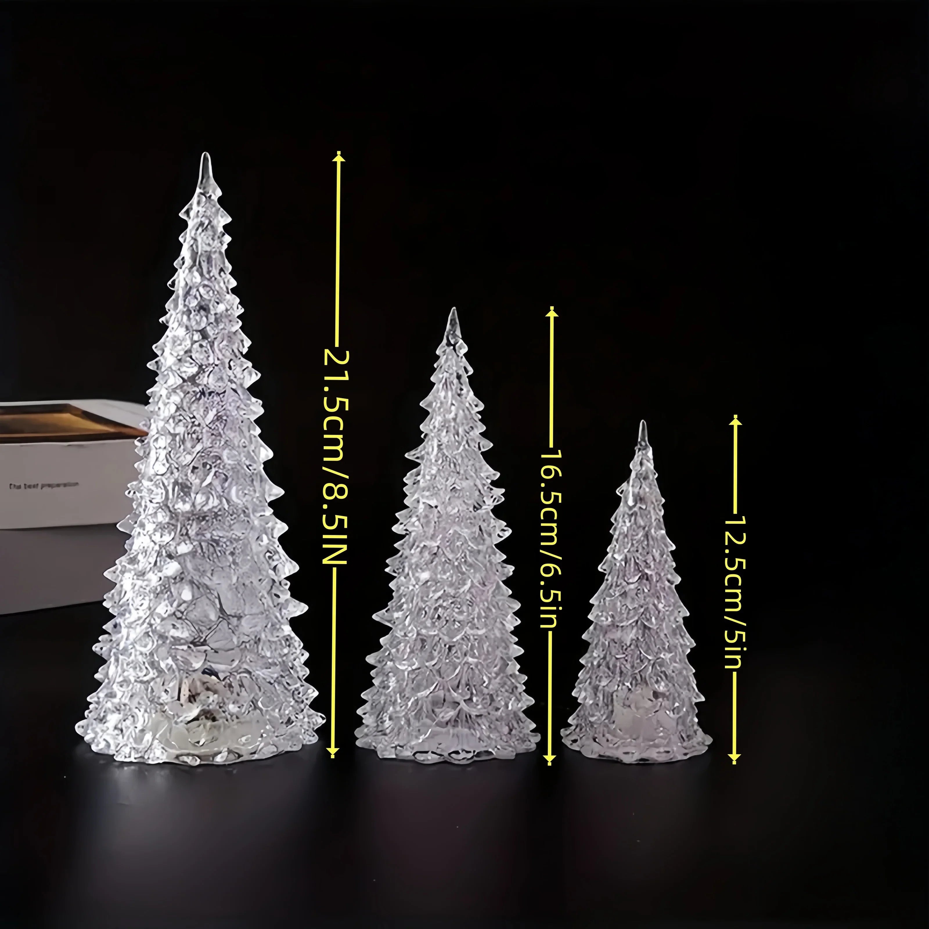 Lighted Acrylic Christmas Trees Acrylic LED Lighted Christmas Tree: 5in/6. 5in/8. 5in Crystal Xmas Tree Lamp Mini Colorful Glowing Tree Figurine Night Light Holiday Party Table Centerpiece House Of Avana