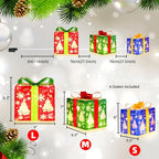 70 LED Christmas Set Of 3 Lighted Gift Boxes Decorations , Warm White Lights with Flasher , Decorative Boxes , Christmas Tree Skirt Ornament , for Holiday Party Christmas House Of Avana