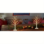 Birch Tree with Led Lights, White Christmas Tree Decorations Indoor with Timer, Lighted Mini Small Artificial Lamp Prelit Twig Tree Battery Operated for Table Centerpiece Home Decor 4Pack House Of Avana