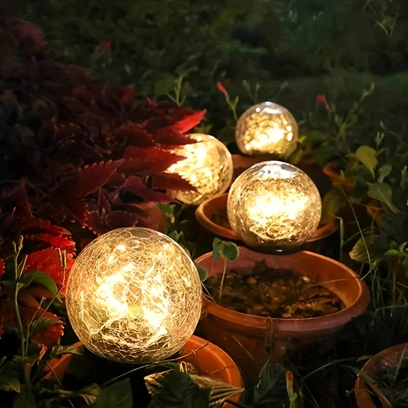 1/2/4 Sets Of Garden Solar Lights, Cracked Glass Bulb LED Outdoor Decorative Lights, Solar Floor Lights, Garden Landscape Lawn Lights, IP44 Waterproof And Durable, Suitable For Courtyards, Lawns And Gardens And Universal Holi House Of Avana