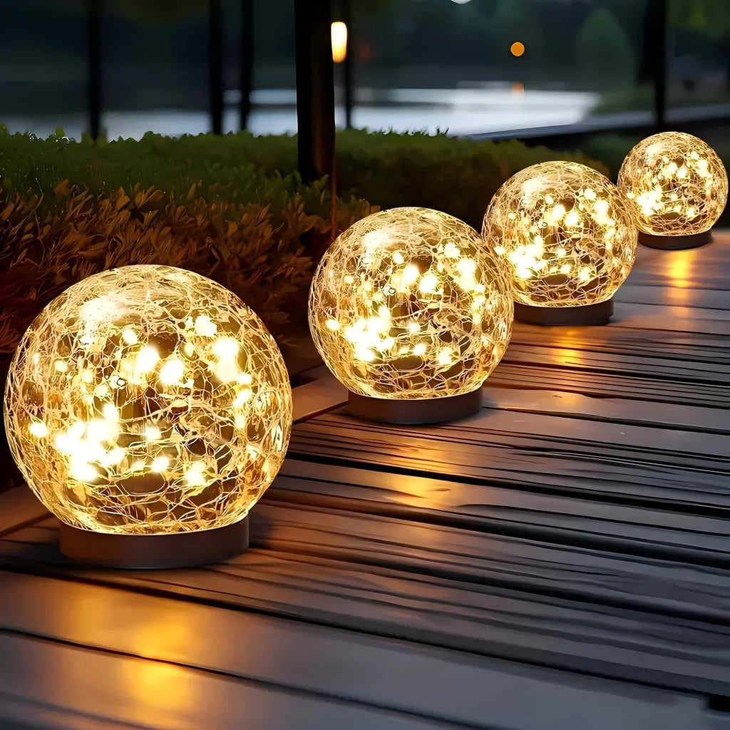 1/2/4 Sets Of Garden Solar Lights, Cracked Glass Bulb LED Outdoor Decorative Lights, Solar Floor Lights, Garden Landscape Lawn Lights, IP44 Waterproof And Durable, Suitable For Courtyards, Lawns And Gardens And Universal Holi House Of Avana