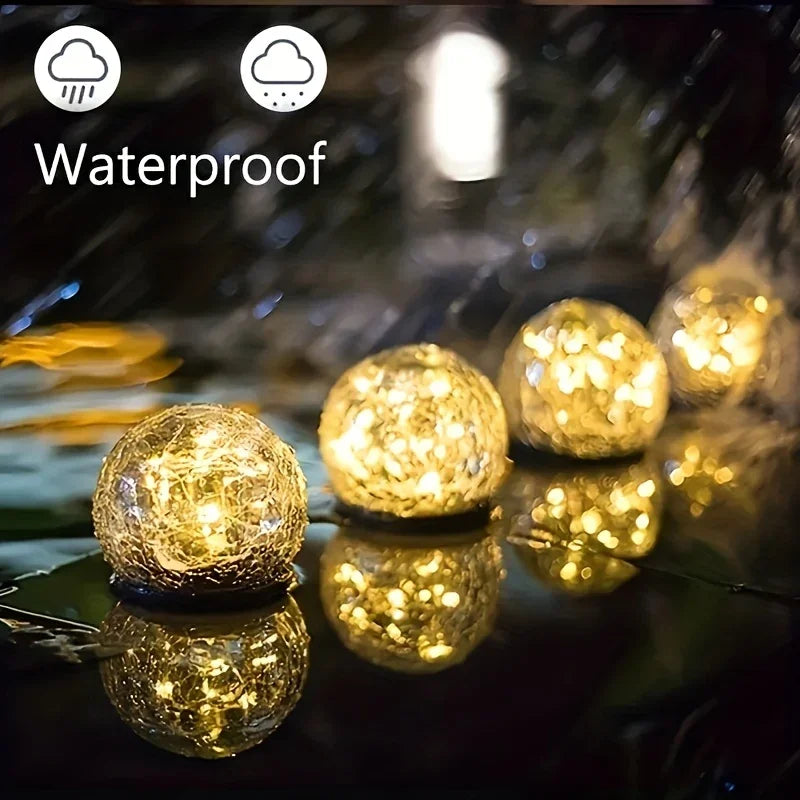 1/2/4 Sets Of Garden Solar Lights, Cracked Glass Bulb LED Outdoor Decorative Lights, Solar Floor Lights, Garden Landscape Lawn Lights, IP44 Waterproof And Durable, Suitable For Courtyards, Lawns And Gardens And Universal Holi House Of Avana