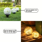 1/2/4 Sets Of Garden Solar Lights, Cracked Glass Bulb LED Outdoor Decorative Lights, Solar Floor Lights, Garden Landscape Lawn Lights, IP44 Waterproof And Durable, Suitable For Courtyards, Lawns And Gardens And Universal Holi House Of Avana