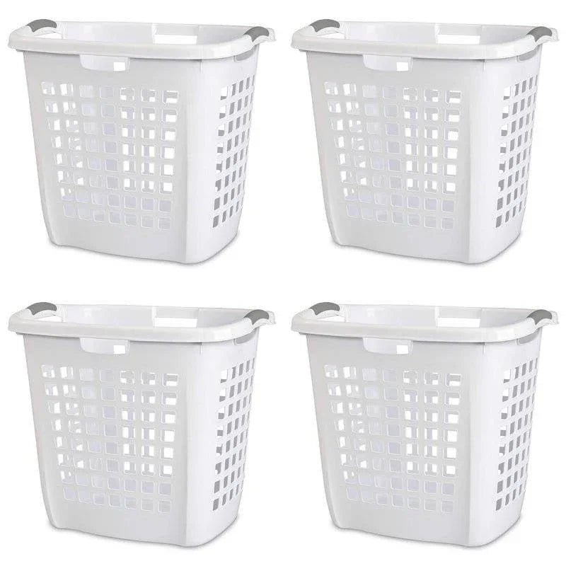 Set of 4 Heavy Duty Plastic Laundry Hamper Dirty Clothes Basket