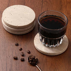 Set of 4 Natural Beige & Marble Coasters with Non-Slip Cork Backing - 10.16cm Round Stone Drink Coasters, Beige/White/Gray/Black Marble Patterns, Sturdy & Durable Table Protectors for Home Decor, Housewarming Wedding Gift, Sc House Of Avana [[SKU:HOA-TBL-011]]