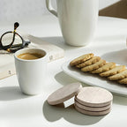 Set of 4 Natural Beige & Marble Coasters with Non-Slip Cork Backing - 10.16cm Round Stone Drink Coasters, Beige/White/Gray/Black Marble Patterns, Sturdy & Durable Table Protectors for Home Decor, Housewarming Wedding Gift, Sc House Of Avana [[SKU:HOA-TBL-011]]