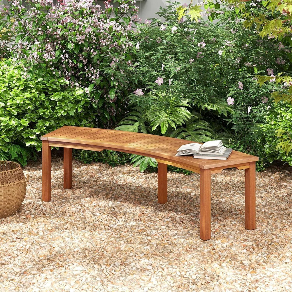 Set of 4 - Outdoor Curved Backless Garden Bench - Around Tree Table or Fire Pit