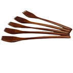 Set of 5 Eco Friendly Wooden Spoon and Fork Set Tableware - House Of Avana