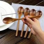 Set of 5 Eco Friendly Wooden Spoon and Fork Set Tableware - House Of Avana